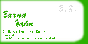 barna hahn business card